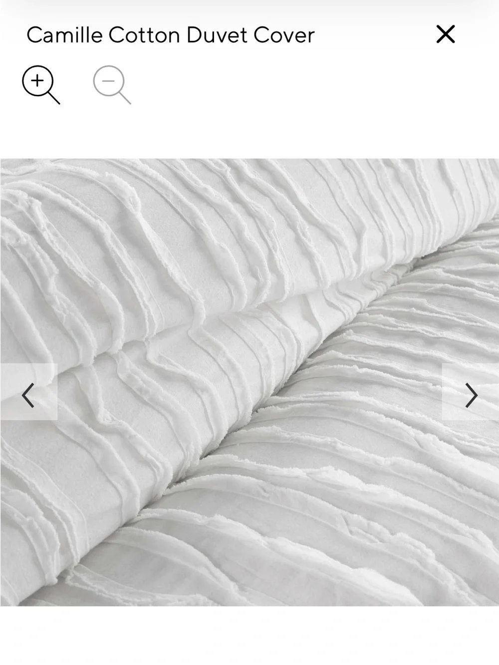 Pottery Barn Camille King/Cal King Duvet Cover in White + 2 pillow shams